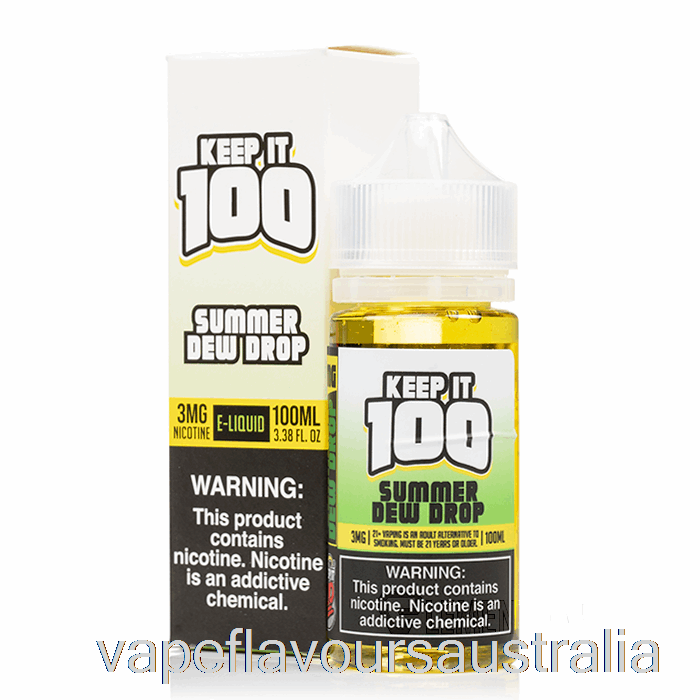 Vape Nicotine Australia Summer Dew Drop - Keep It 100 - 100mL 0mg